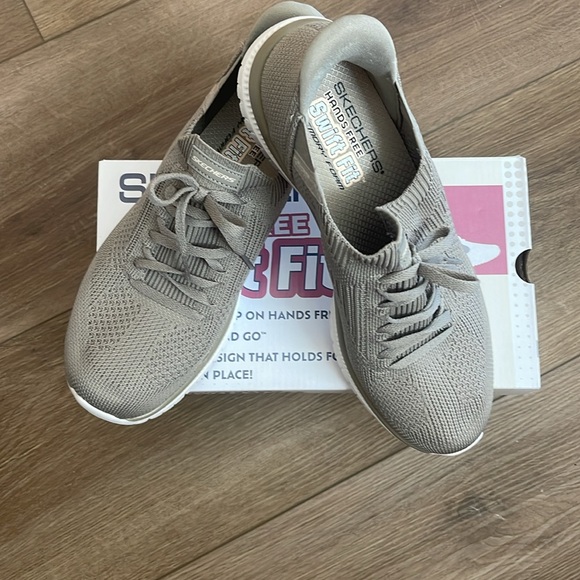 Skechers | flex memory foam Swift Fit taupe sneakers Sz 10 - Picture 2 of 11